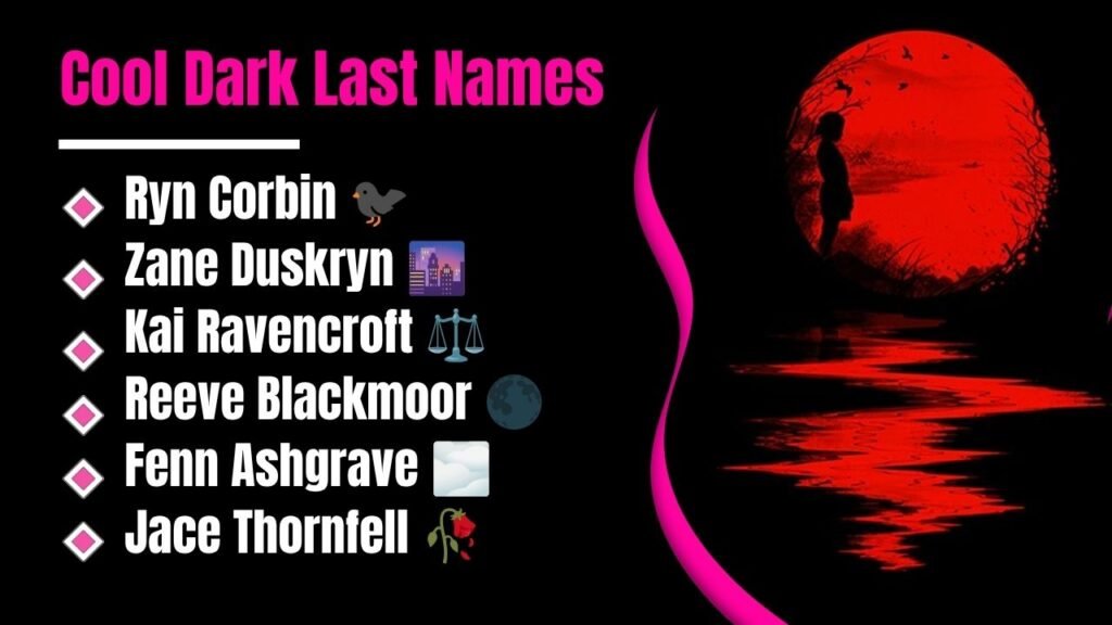 Cool Dark Last Names