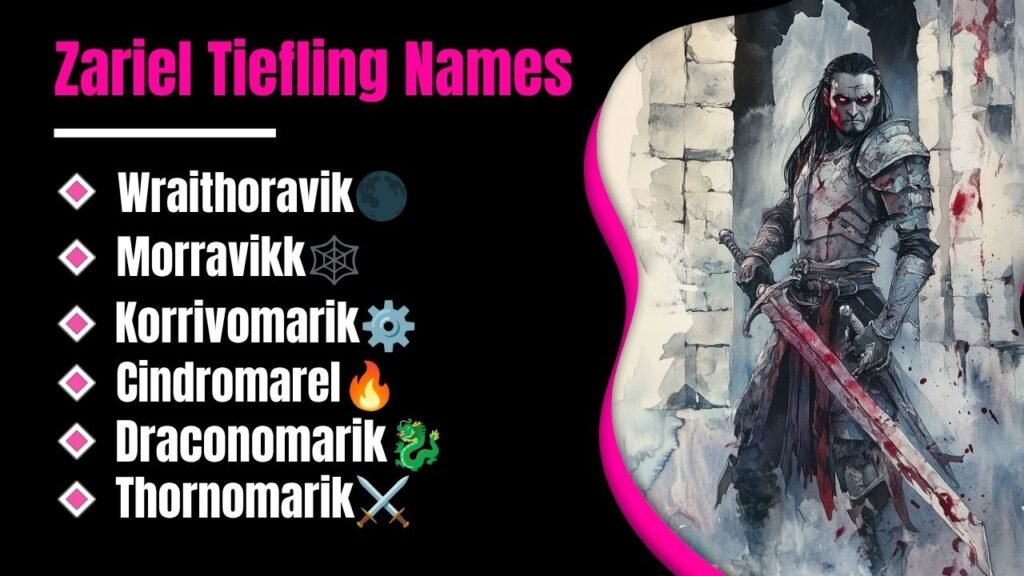 Zariel Tiefling Names
