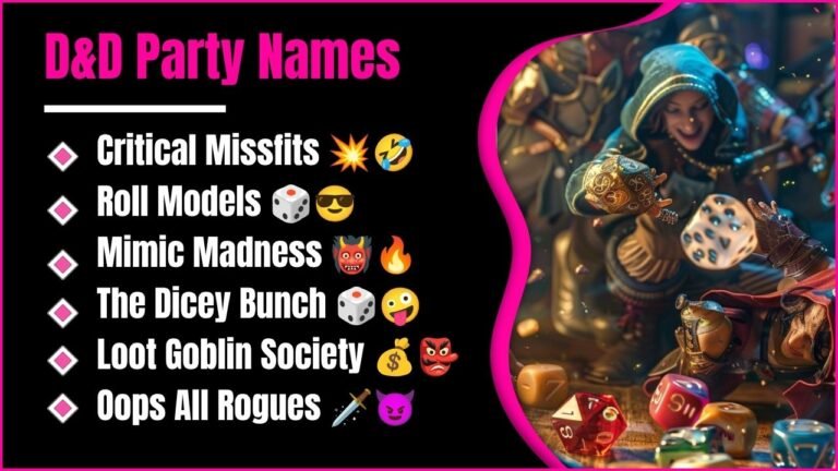 738+ D&D Party Names That Will Make Your Whole Table Laugh, Epic Picks Inside!