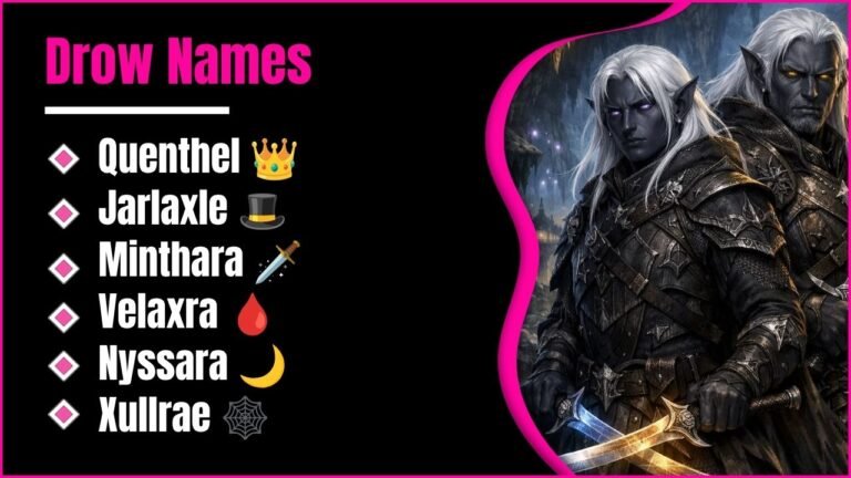 Drow Names: 316+ Dark Elf Name Ideas For Dnd, Bg3 And Beyond