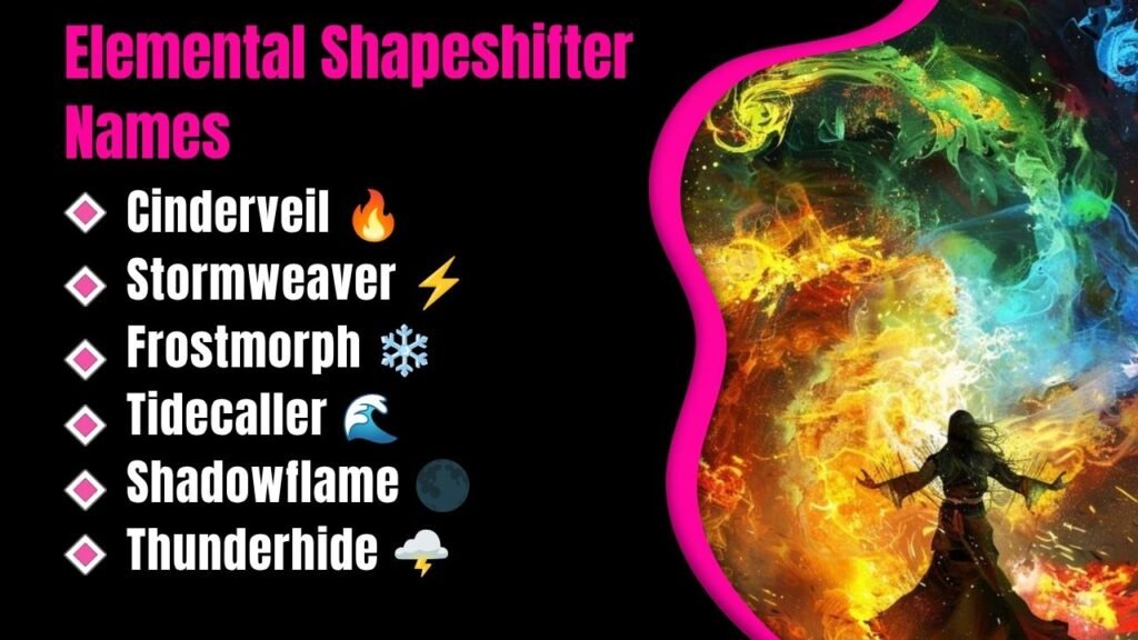 Elemental Shapeshifter Names