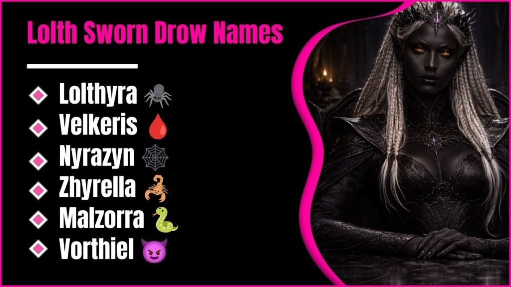 Lolth Sworn Drow Names